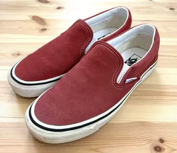 VANS 슬립온 style98 애너하임 27cm 레드 스웨이드