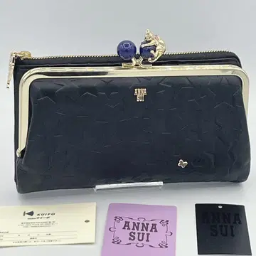 새상품 안나수이 ANNA SUI 가마구치 장지갑 플레이링 캣 블랙
