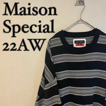 Maison Special 22AW 보더 프라임 오버 롱 티셔츠