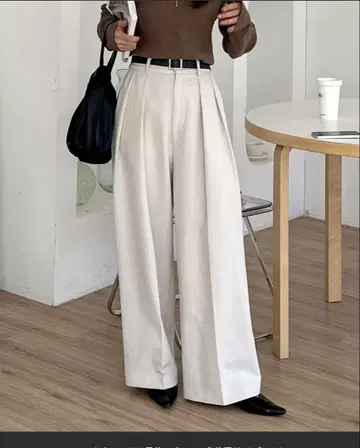 CAPRICEUX LEMAGE 화이트 계열 베이지 와이드 팬츠