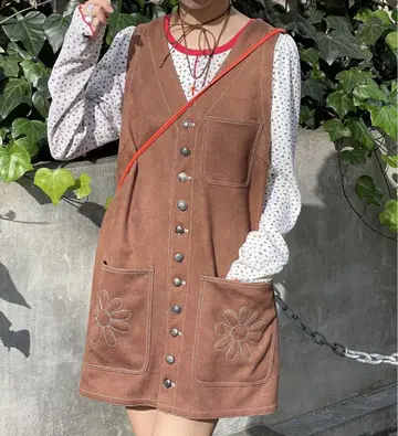 Hello San Francisco 스웨이드 미니 원피스 빈티지
