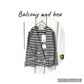 미사용 Balcony and bed 보더 노카라 자켓