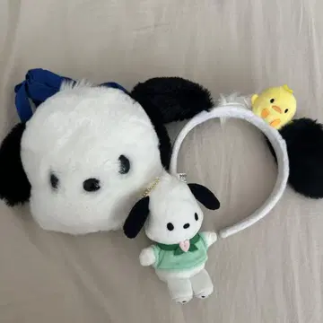 산리오 퓨로랜드 포차코 머리띠 미니백 키링