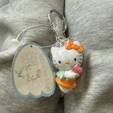 미사용품 헤이세이 레트로 산리오 헬로키티 엔젤 키링 오렌지