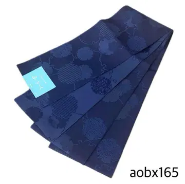 aobx165 새상품 반폭 오비 일본제 유카타 하카마 오비 긴 길이