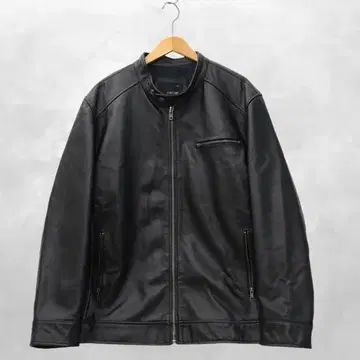 FORTIME 포타임 소가죽 싱글 가죽 라이더 자켓 6XL
