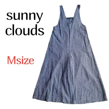 Sunny clouds 깅엄 체크 살로펫 팬츠 M 면