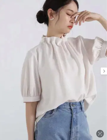 N. Natural Beauty Basic 페이퍼백 5부 소매 블라우스