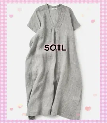 soil 소일 린넨 V넥 원피스 SOIL