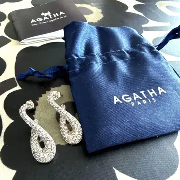 새상품급 AGATHA 아가타 귀걸이 파베 실버