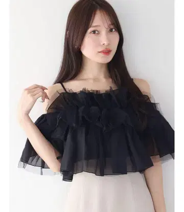 MERCURYDUO 튤 프릴 상의