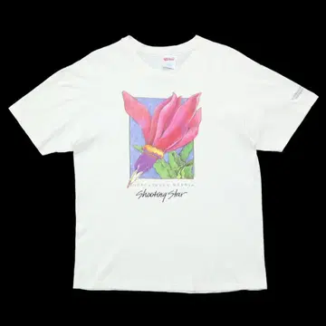 90s 빈티지 프리뮬라 슈팅 스타 꽃 플라워 티셔츠 아트