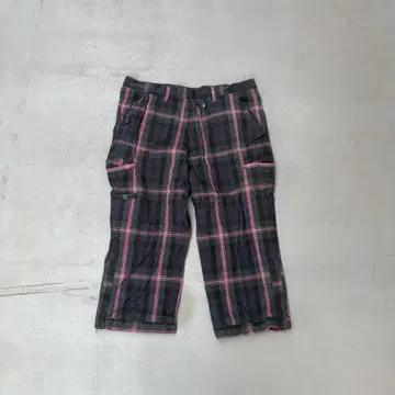 90s Balanceweardesign 체크 팬츠 8부 팬츠 우라하라