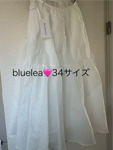 Bluelea 새상품 Silky jacquard skirt 화이트 34