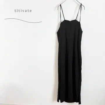 티티베이트 키미 원피스 롱 기장 린넨 레이온 블랙 깔끔한