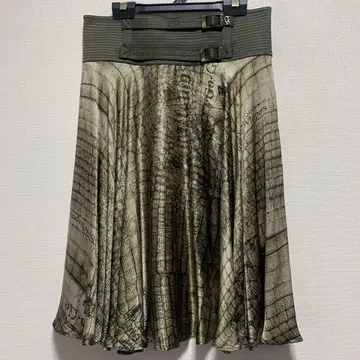 galliano 전체 실크 플레어 스커트