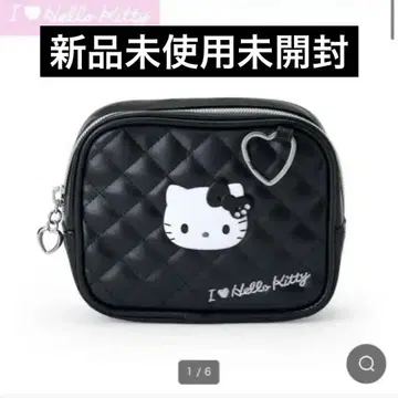 파우치 I Love Hello Kitty 키티 퀼팅 블랙 산리오