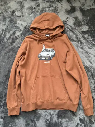 XLARGE 머리글자 D 콜라보 브라운 후드티 L 사이즈