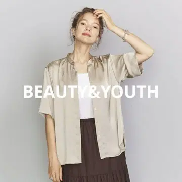 BEAUTY&YOUTH 새틴 소매 버튼 셔츠