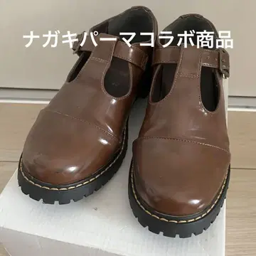 ehka sopo 에카 소포 T 스트랩 신발 카멜 L