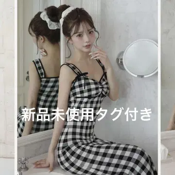 Darich 다리치 깅엄 자카드 니트 롱 원피스