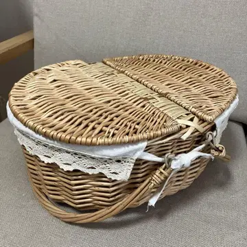 내추럴 등나무 피크닉 바스켓
