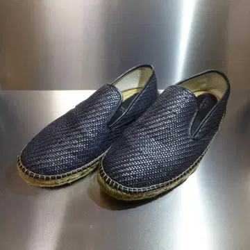 SHIPS 가죽 슬립온 네이비 스페인산 핸드메이드
