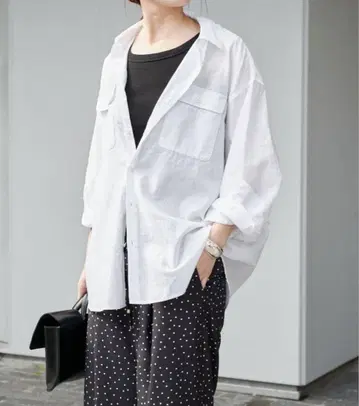 Spick & Span 코튼 린넨 유틸리티 셔츠