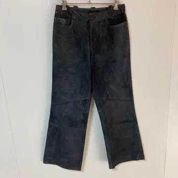 Cizenne 돈피 다크 그레이 스웨이드풍 가죽 팬츠