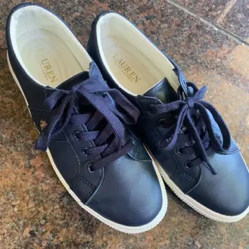 LAUREN 네이비 스니커즈 RL 로고 24.5cm