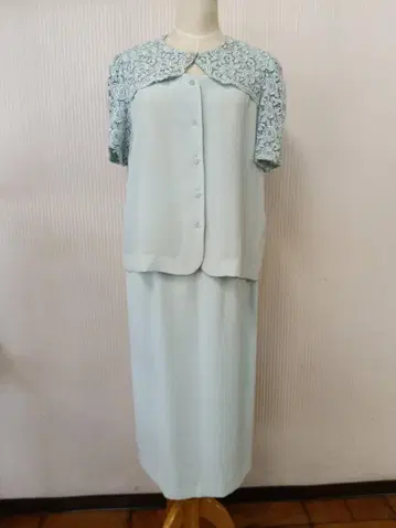 스카이블루 레이스 숏 슬리브 가디건