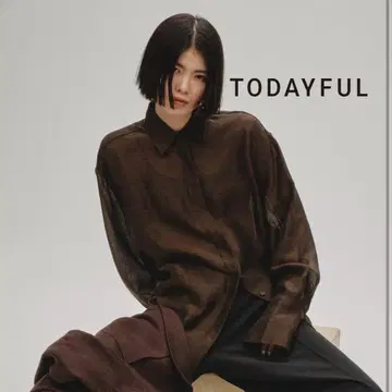 레어 TODAYFUL 린넨 셔츠 yuge 브라운 시어