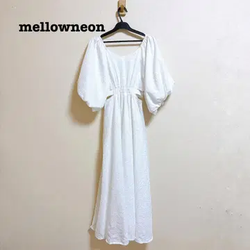 mellowneon 앞뒤 2way 허리 슬릿 벌룬 원피스