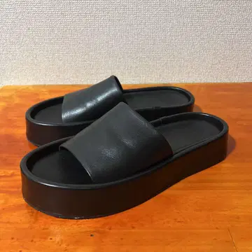 JVAM 샌들 블랙 검정 24cm 37 가죽
