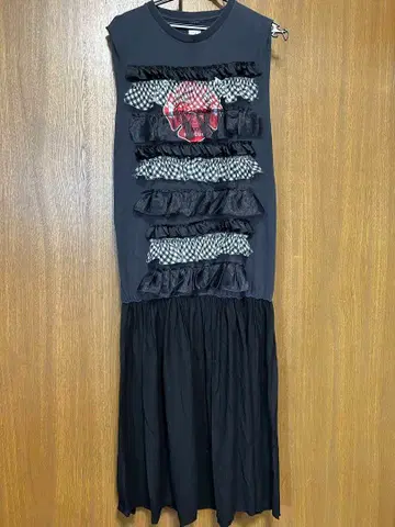 yuumiARIA 슬리브리스 티셔츠 원피스 프릴