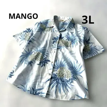 MANGO 여성용 빅 사이즈 3L 카리유시 의류 반팔 셔츠 오키나와