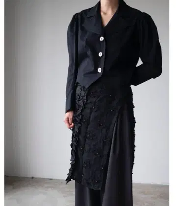 크링클 크링클 크링클 frill apron skirt