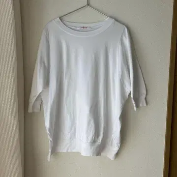 homspun 화이트 오분 소매 티셔츠 F
