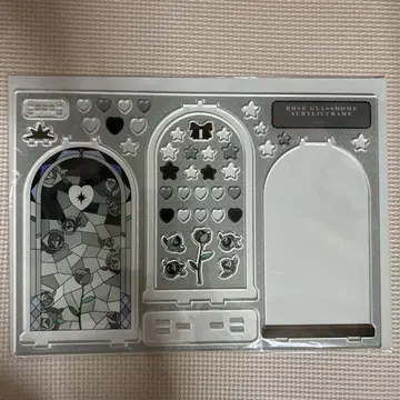 후쿠야 해피 백 로즈 유리 돔 아크릴 프레임 블랙