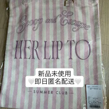 herlipto 아이스크림 토트백 핑크 스트라이프