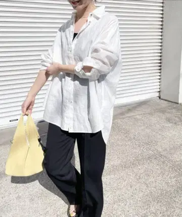 스픽 앤 스팬 80 린넨 카슈쿨 빅 셔츠