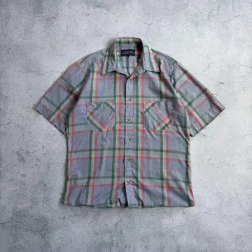 1990년대 시티보이 스타일의 미상 마드라스 체크 셔츠