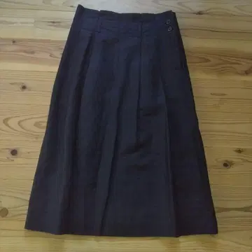 마가렛 호웰 블랙 린넨 롱 스커트