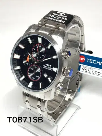 테크노스 T0B71SB 1/10초 크로노그래프 블랙