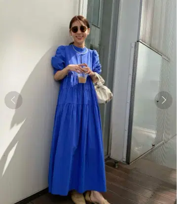 아메리 메디 컬러 티어드 볼륨 드레스