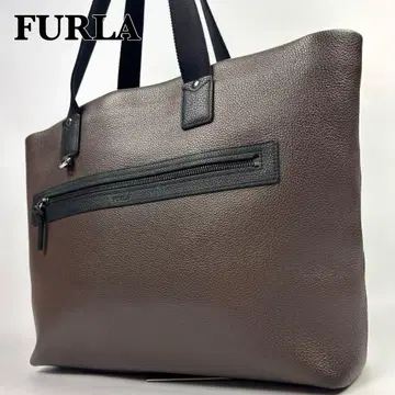 새상품급 FURLA 훌라 토트백 비즈니스 토트 가죽 A4 가능 브라운