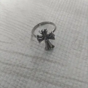크로스 모티브 실버 반지