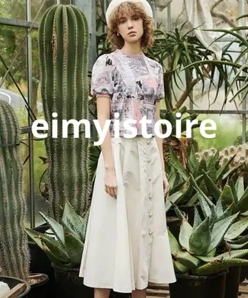 eimy Paris art 퍼프 슬리브 티셔츠 티셔츠 상의 올 패턴