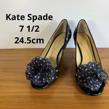 Kate Spade 블랙 폼폼 포함 하이힐 24.5cm