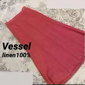 Vessel 레드 타이트 롱 스커트 린넨 100% 정가 3만 엔